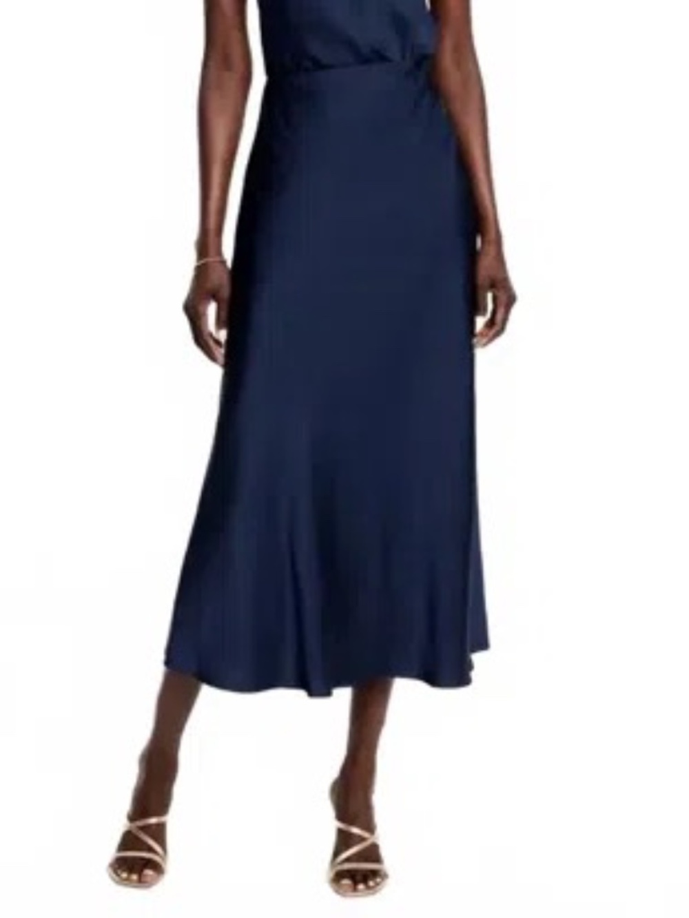 Nic and ZoeSocial Edit Crepe Slip Skirt with matching Cami, Dark Indigo In Blue